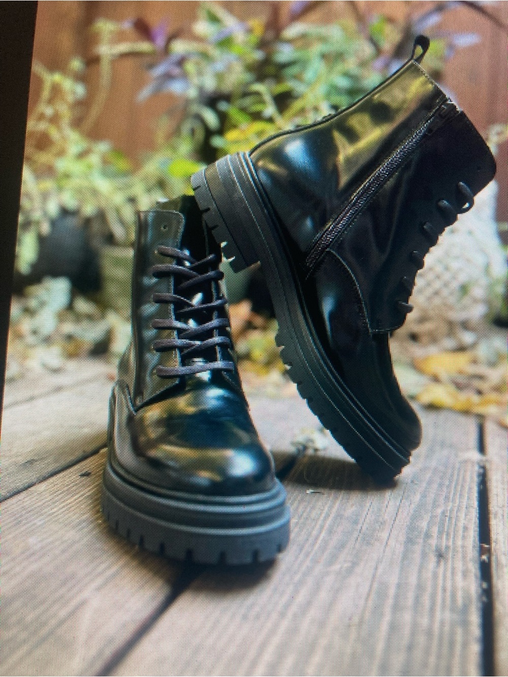 David Tyler made in Spain Black Lace-Up Boots Moto Boots